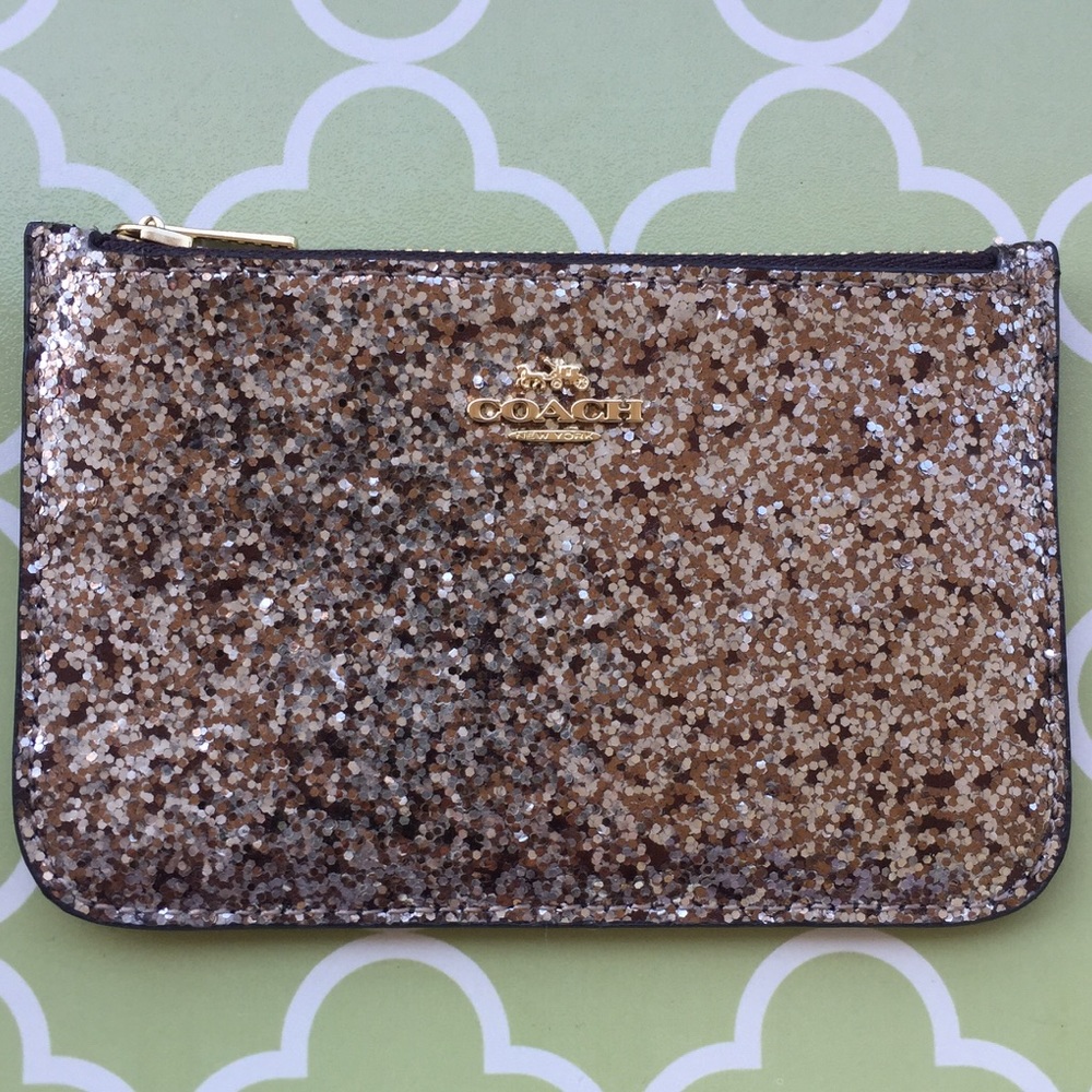 NWT Coach Zip Card Case /Change purse in Glitter ✨